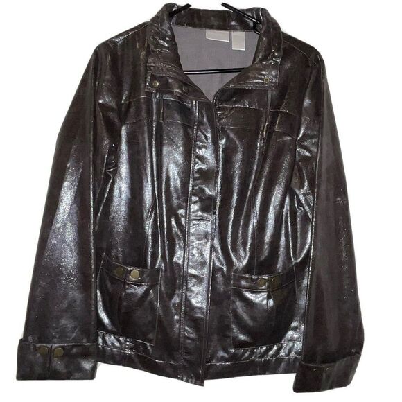 Zenergy Jacket Sz 1 Medium 8‎ Metallic Reptile Print Brown - Picture 1 of 15